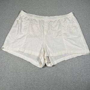 Old Navy Linen Blend‎ Shorts Womens 4X White Elastic Waist Casual Comfort